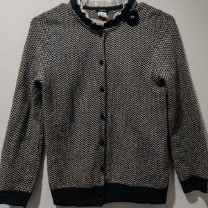 SOLD JCrew Chevron Herringbone Cardigan Sweater XS